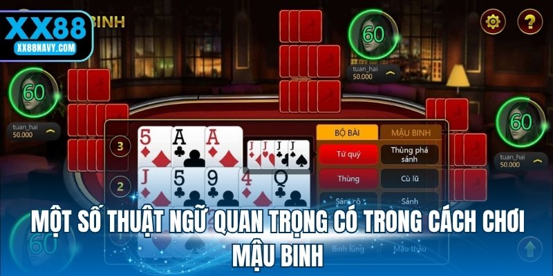 Một số thuật ngữ quan trọng có trong game bài Mậu Binh